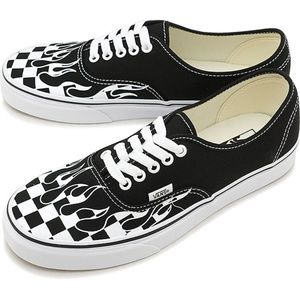 Vans with checkered flames size 8.5 in women